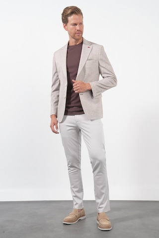 İmza Beyaz-kiremit Mono Yaka Örme 6 Drop Slim Fit Ceket 1002260153 Beyaz - Kiremit