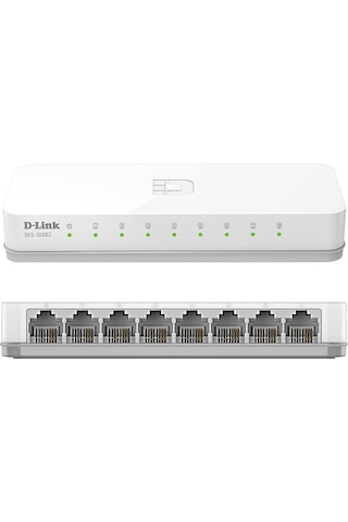 D-Link D-lınk 8port 10/100 Yönetilemez Switch Des-1008c/e