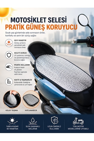 Kanuni Merlin S Motosiklet Sele Koruyucu Kılıf, Su Geçirmez Sele Güneşliği, Koltuk Koruyucu Ped