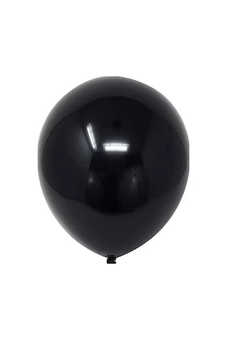 Siyah Balon Parlak Renkli 10'lu Paketli Balon 12 Inç - Siyah