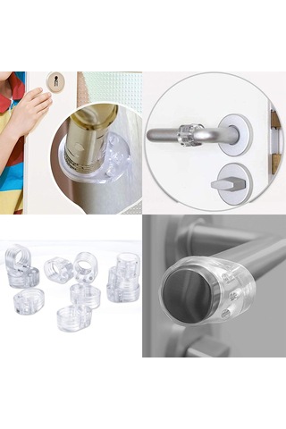 Kapı Kolları İçin Duvar Koruyucusu 6'lı Paket Şeffaf