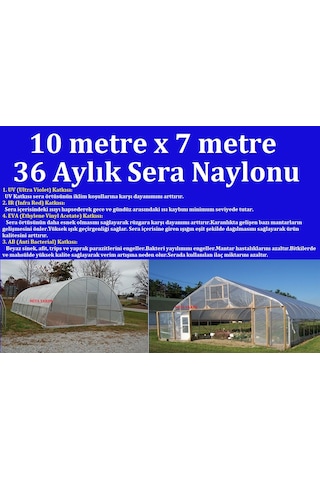 Sera Naylonu - 10X7 M - Ömrü 8 Yıl - Sera Örtüsü - Sera Muşambası