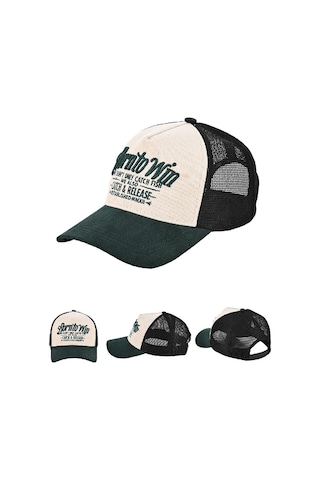 Fujin Btw Trucker Beige Green Şapka Standart
