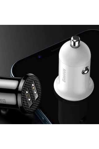 Baseus Graın Pro Dual Usb 4.8A Max Çıkışlı Hızlı Araç Şarj Başl