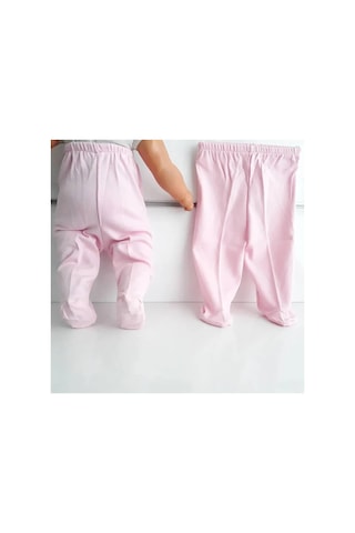 Bebegen Patikli Pembe Tek Alt Bebek Penye Pantolon Çok Renkli