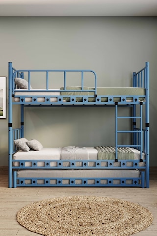 Argimo Zambak Yavrulu Genç Çocuk Odası Metal Mavi Ranza 90x200