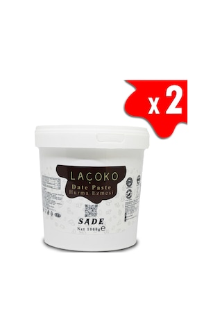 Laçoko Kova Şekersiz Katkısız Vegan Doğal Hurma Ezmesi Hurma Dolgusu Hurma Püresi 2 x 1 KG