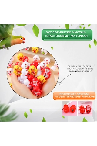 Xindoker Eğlenceli Papağan Oyuncakları, 10 Adet Noel Baba Tasarımı, Güvenli Çiğneme Ve Oyun Deneyimi