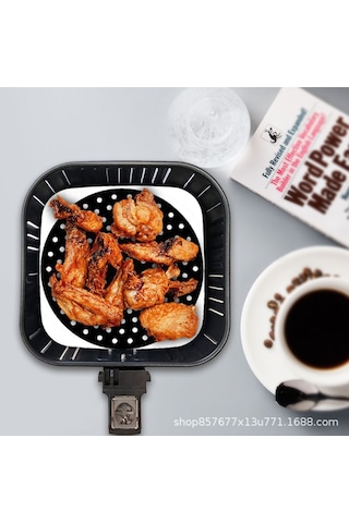 Reedark Yeniden Kullanılabilir Kare Silikon Hava Fritözü Yastığı - 8.5 İnç Kırmızı, Pratik Ve Dayanıklı KIrmızı