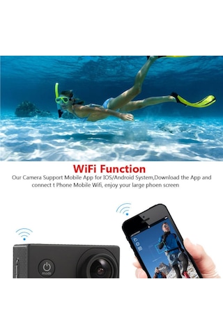 Jouis 4k Ultra Hd Su Geçirmez Aksiyon Kamerası 16mp Wifi Spor Kamera, 170 Geniş Açılı Lens, 2.0 İnç Ekran, 2.4g Kablosuz Bilek Uzaktan Kumandalı, Bisiklet Ve Sualtı Dalış Seti