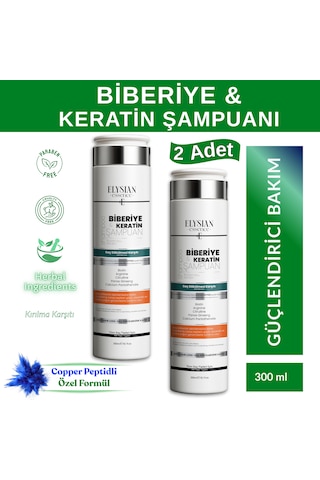 Elysian Essence Biberiye & Keratin Şampuanı 2 Adet Copper Peptidli Saç Bakımı Saç Dökülmesi Karşıtı 300 Ml Tüm Saç Tipleri