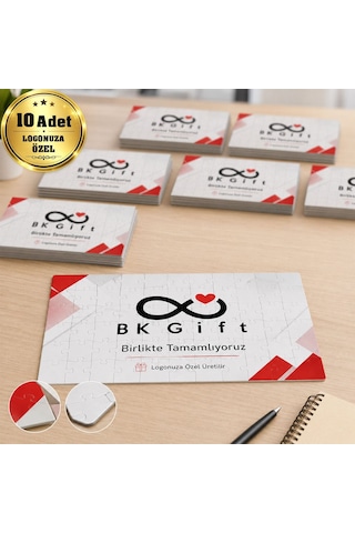 Logonuza Özel 10 Adet 42 Parça A4 Boyutlu Masaüstü Destekli Kurumsal Puzzle Seti