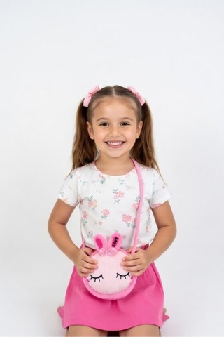 Mollycrush Sevimli Pembe Tavşan Kulaklı Peluş Çocuk Cüzdan Yumuşak Şirin Aksesuar Çanta