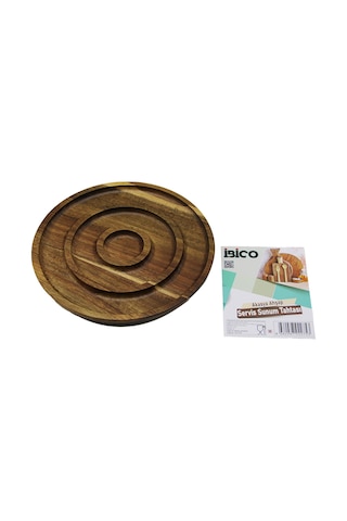 Akasya Ahşap 3 Bölmeli Yuvarlak Servis Tepsisi 20 Cm - 50'li Paket 80 x 180
