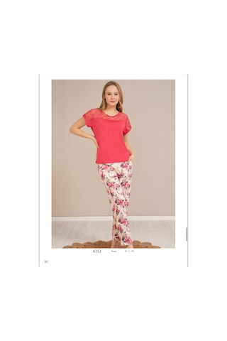 Baha Perfect Club Kadın Bisiklet Dantel Yaka Yarım Kol Pijama Takımı 4352 - 1 Adet Fuşya