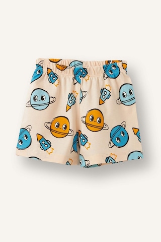 Defacto Desenli Kısa Kollu Üst Şort Alt 2li Pijama Takımı Erkek Bebek H5392a526hsog614 Turuncu-og614