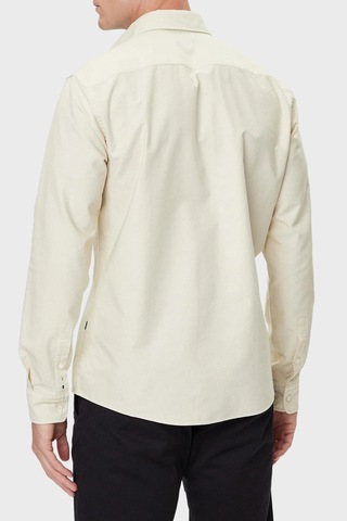 Boss Logolu % 100 Pamuk Slim Fit Düğmeli Yaka Gömlek Erkek Gömlek 50544917 131 Ekru