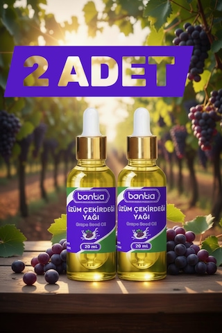 Üzüm Çekirdeği Yağı 2x20 Ml Saf Soğuk Sıkım Cilt & Saç Bakımı 40 ML