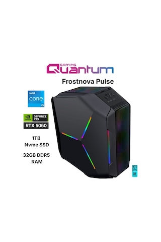 Quantum Gaming Frostnova Pulse i5-14400F 32 GB 1 TB SSD 8 GB RTX5060 Free Dos Masaüstü Oyuncu Bilgisayarı