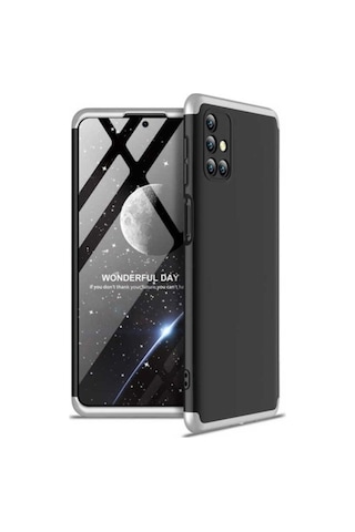 Galaxy M31s Kılıf Zore Ays Kapak Siyah-Gri
