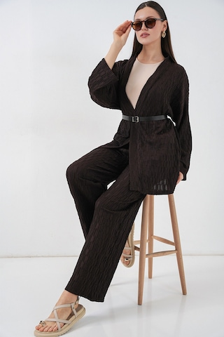 Bigdart Kadın Kimono Pantolon İkili Takım 30078 - Kahverengi