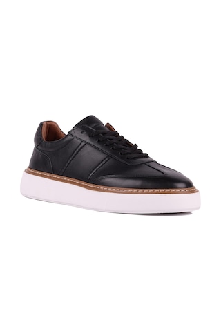 Shoetyle - Hakiki Deri Siyah Renk Bağcıklı Günlük Erkek Ayakkabı - 250-3001-1587