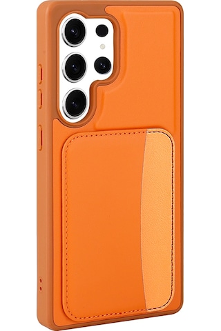 Maks Technology Galaxy Uyumlu S24 Ultra Kılıf Kartlıklı Mkst X-kart Silikon Kapak - Lacivert Lacivert