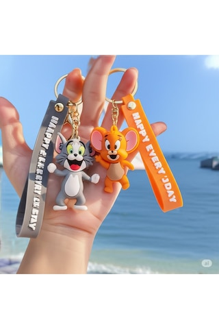 2li Tom & Jerry 3d Silikon Büyük Anahtarlık Seti Hediyelik Çanta Aksesuar