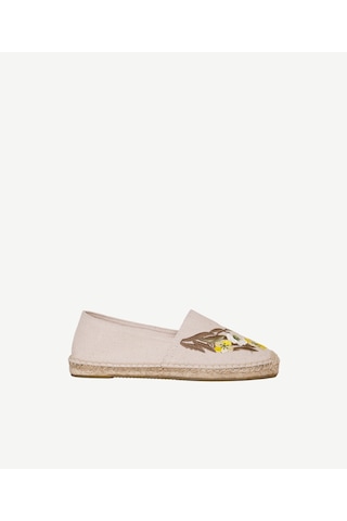 Yargıcı Küçük Çiçek Desenli Nakış İşleme Espadril 26ykay4028x 006 Ekru