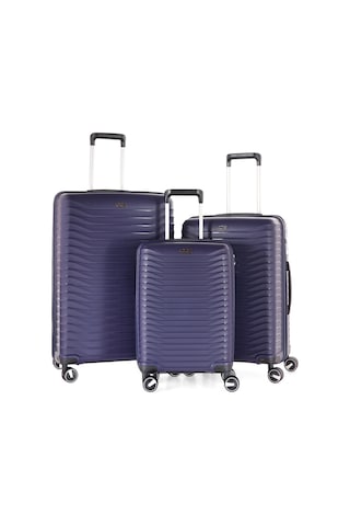 Ultra Dayanıklı 3'lü Set Valiz & Bavul Lacivert-1390 Lacivert