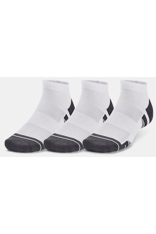 Under Armour Unisex UA Performance Tech 3’lü Paket Low Cut Çorap 1379504-100 Beyaz - Gri