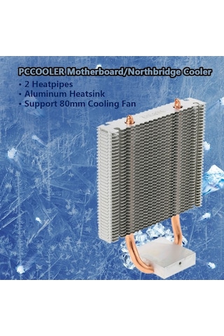 Didadodo Pccooler Hb-802 2 Bakır Borulu Alüminyum Soğutucu - Anakart/northbridge/southbridge Soğutma İçin 80mm Fan Desteği, Anakart Soğutucu