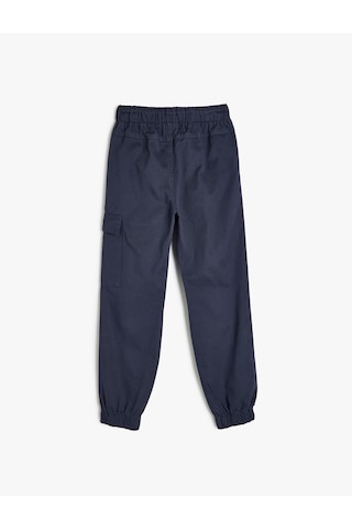 Koton Beli Bağcıklı Cep Detaylı Pamuklu Jogger Eşofman Altı Lacivert 5wkb40083tw Lacivert