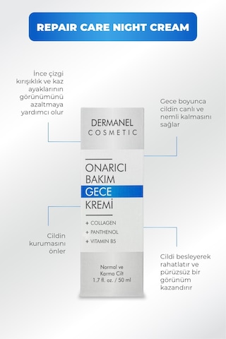 Dermanel Onarıcı Bakım Gece Kremi 50 ML
