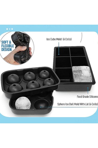 Suofeng Yemek Dereceli Silikon 6 Kareli Buz Kabi, Kapaklı, Çikolata/puding/jöle İçin Çok Amaçlı Buzluk Kutusu Çok Renkli