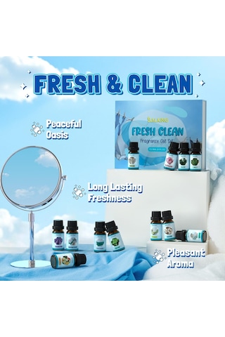 Salking Temiz Uçucu Yağ Seti 12x10ml, Aroma Terapisi İçin Ferahlatıcı Doğal Kokular