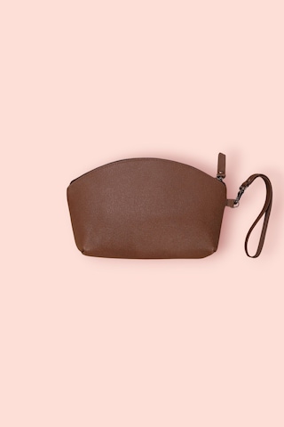 Modica Milan - Hakiki Deri Makyaj Ve El Çantası Kompakt Tasarım, Şık Ve Dayanıklı El Tutma Sapıyla Kahverengi