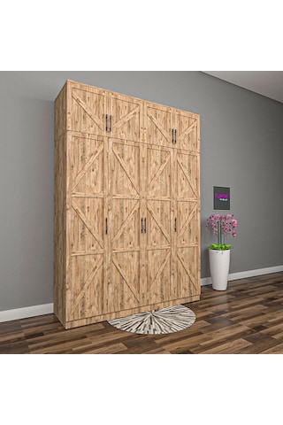 Quart 4 Kapılı Gardrop Mdf Sis Gri