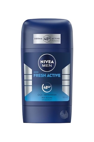 Men Erkek Stick Deodorant Fresh Active 50 Ml, Ter Ve Ter Kokusuna Karşı 48 Saat Deodorant Koruması, Okyanus Özleri,a