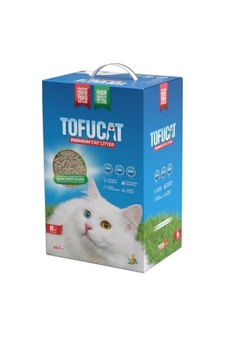 Tofucat Tuvalete Atılabilen Koku Hapsedeci Topaklaşan Doğal Tofu Kedi Kumu 8 L