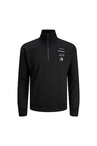 Jack&jones Dik Yaka Regular Fit Siyah Erkek Sweatshirt 12242262 001