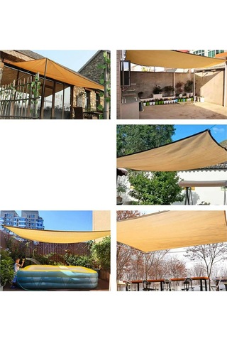 Ruicoo Dış Mekan Güneş Engeli Ağı - 95% Güneş Engelleme, Nefesli, Bitki Ve Balkon Koruyucu, 3m 5m Bej Hdpe Malzeme, Delikli Kenarlar İle Dayanıklı Bej