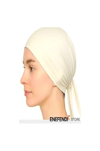 Nf Nd Enefendi Silikonlu Düz Bone Kaymayan Tesettür Hijab İç Bone Dikişsiz Krem Rahat Ve Şık Kullanım Krem
