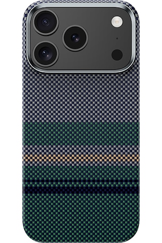 Apple Uyumlu iPhone 17 Pro Kılıf M-safe Özellikli Karbon Fiber Benks Aurora Armorpro Kevlar Kapak Yeşil