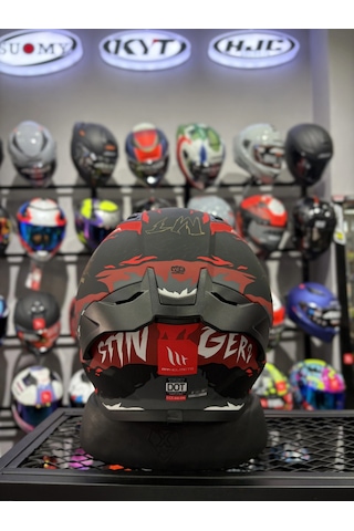 Mt Helmets Stinger 2 Ardent Mat B5 Şeffaf Vizörlü Kask Mat Kırmızı