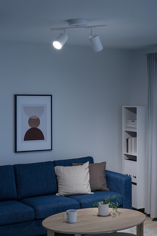 Spoti 2'li Beyaz Renk Beyaz Işık Modern Tasarım Cafe - Mutfak - Banyo Spot Ledli Sıralı Avize Beyaz