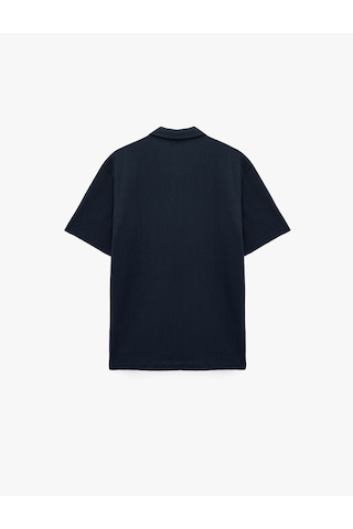 Koton Regular Fit Kısa Kollu Düğmeli Polo Yaka Basic Tişört Lacivert 6sam10417mk