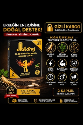 Diblong Ginsengli Bitkisel Kapsül 12'li Paket For Men Kapsül Ginseng Özlü Bitkisel Formül