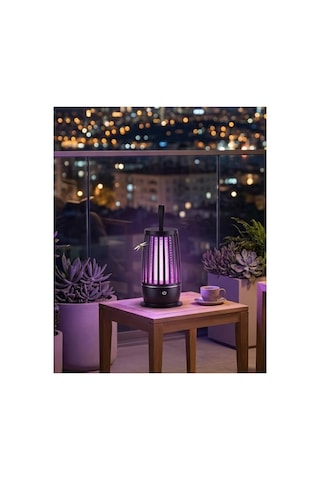 Uv Mor Işık Elektrikli Böcek Öldürücü Lamba Gece Aydınlatmalı Sessiz Ve Gü - Hs08375557-9
