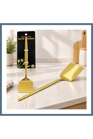 Buradabulabilirsin Altın Renk Metal Servis Spatula Bbz